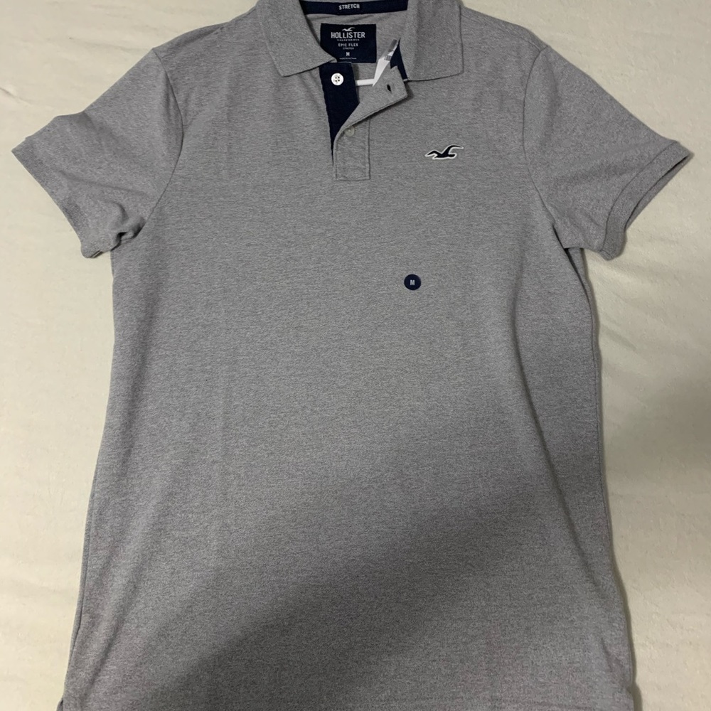 Brand new Hollister gray collared shirt